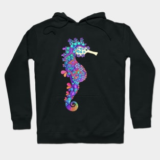 Colorful Hand drawn Sea Horse Hoodie